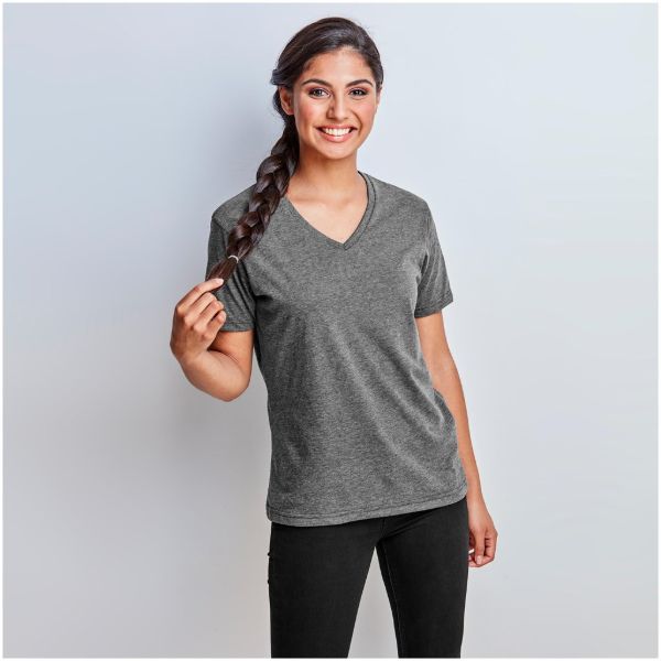 Ladies Michigan Melange V Neck T Shirt