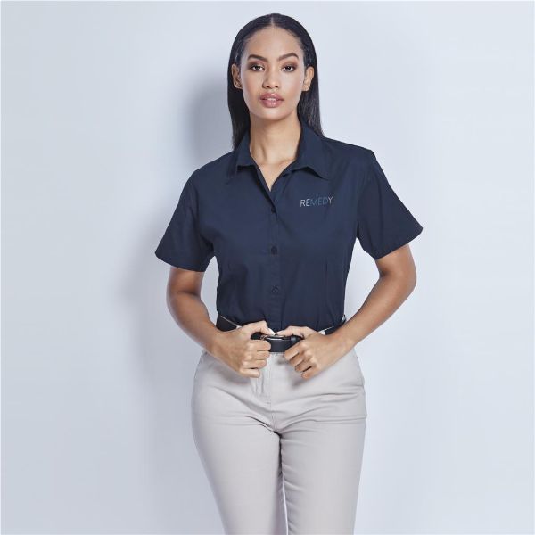 Ladies Short Sleeve Cotton Twill Moderna Shirt