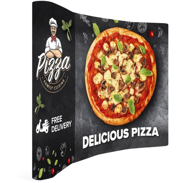 Legend Curved Banner Wall With Wings 2.85 X 2.25m