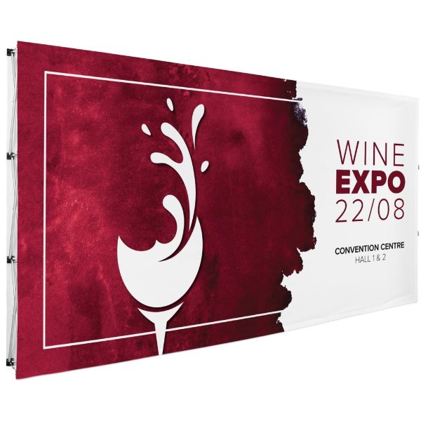 Double Sided Straight Banner Wall 4.45 X 2.25m