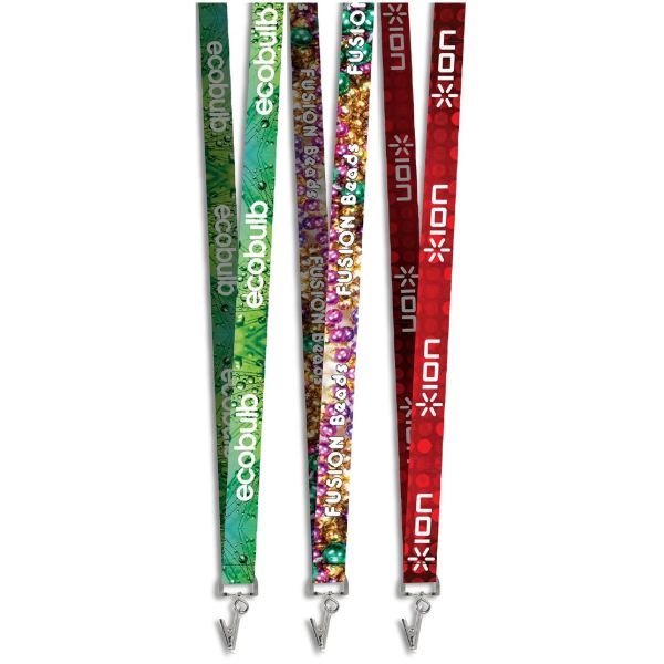 Crocodile Clip Double Sided Subli Satin Lanyard