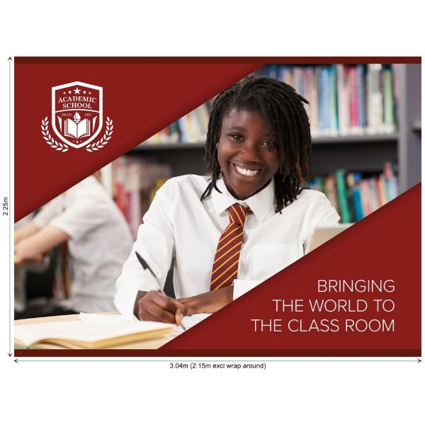 Curved Banner Wall Skin With Wings 3.20 X 2.25M