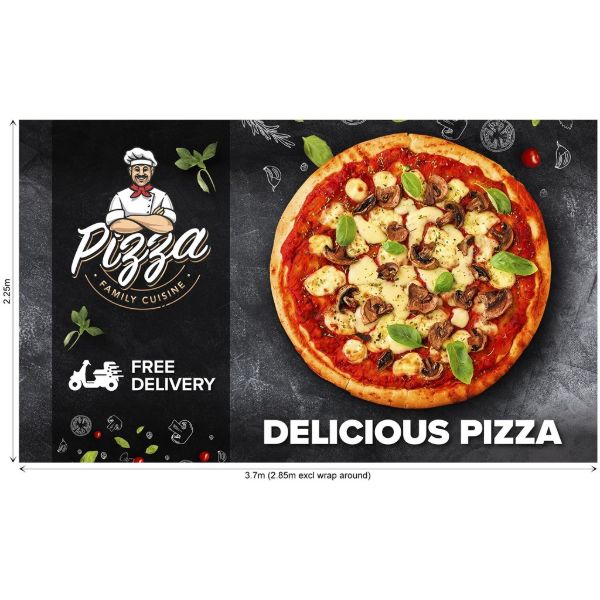 Curved Banner Wall Skin With Wings 3.70 X 2.25M