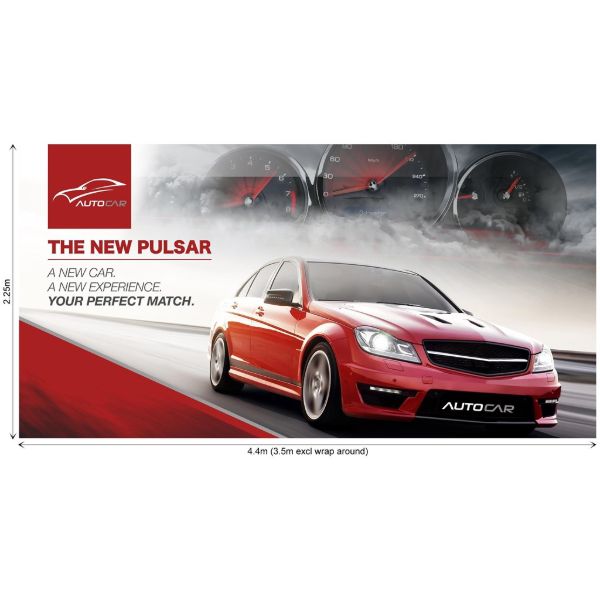 Curved Banner Wall Skin With Wings 4.4 X 2.25M