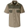 Mens Short Sleeve Serengeti 2 Tone Bush Shirt