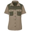 Ladies Short Sleeve Serengeti Two Tone Bush Shirt
