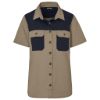Ladies Short Sleeve Serengeti Two Tone Bush Shirt